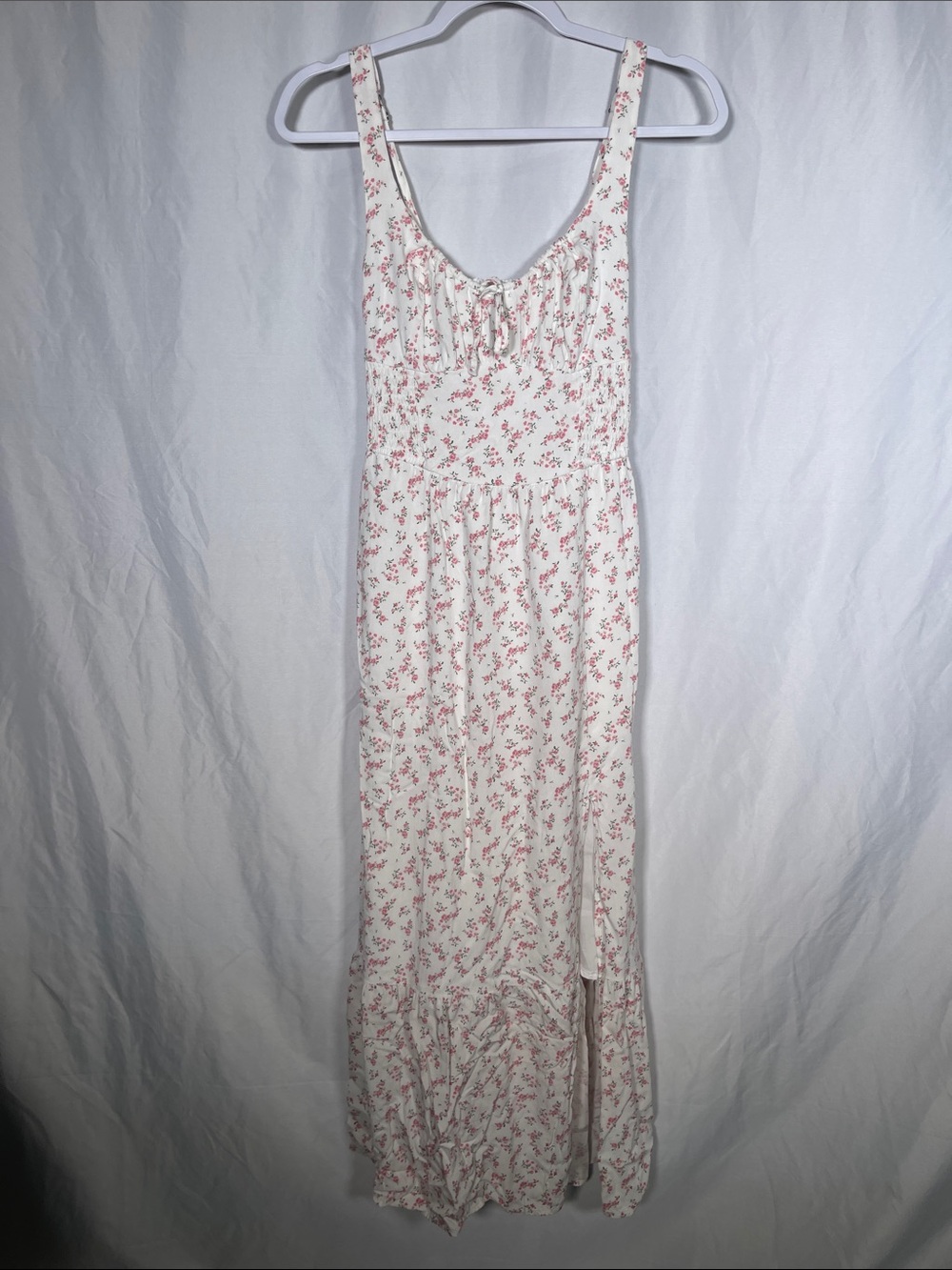 HOLLISTER WOMENS PINK FLORAL MAXI DRESS XS